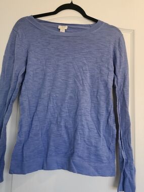 J. Crew Light Blue Lightweight Scoop Neck Sweater  S Euc